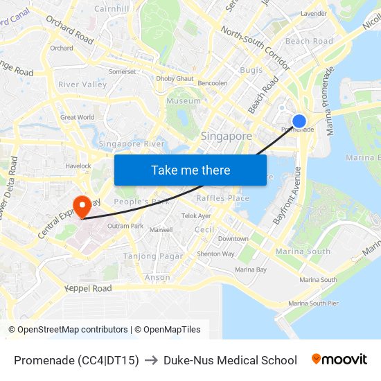 Promenade (CC4|DT15) to Duke-Nus Medical School map