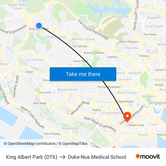 King Albert Park (DT6) to Duke-Nus Medical School map