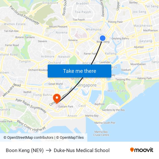 Boon Keng (NE9) to Duke-Nus Medical School map