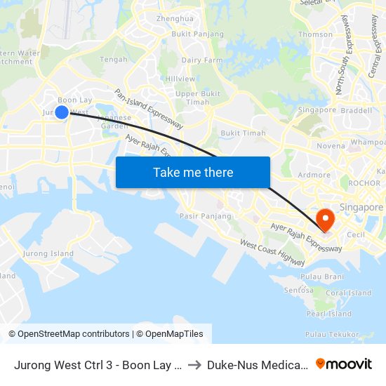 Jurong West Ctrl 3 - Boon Lay Int (22009) to Duke-Nus Medical School map