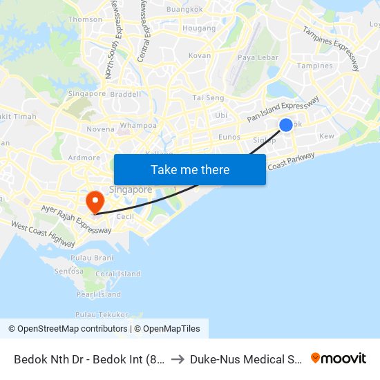 Bedok Nth Dr - Bedok Int (84009) to Duke-Nus Medical School map