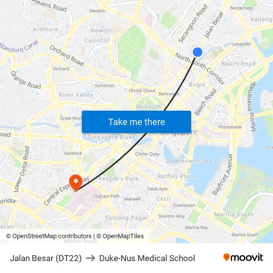 Jalan Besar (DT22) to Duke-Nus Medical School map
