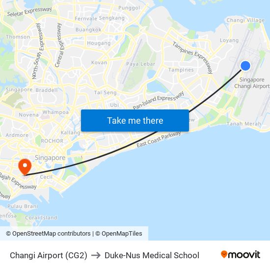 Changi Airport (CG2) to Duke-Nus Medical School map