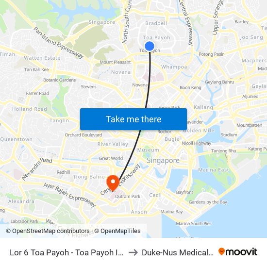 Lor 6 Toa Payoh - Toa Payoh Int (52009) to Duke-Nus Medical School map