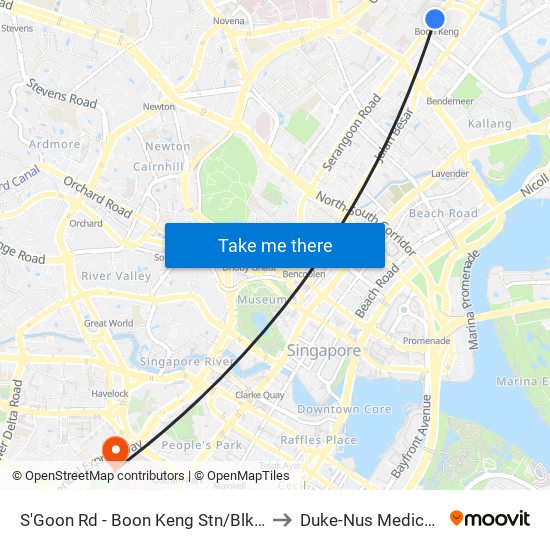 S'Goon Rd - Boon Keng Stn/Blk 102 (60121) to Duke-Nus Medical School map