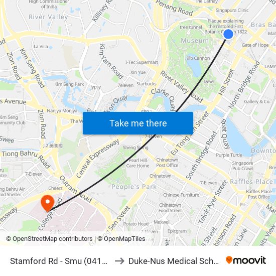 Stamford Rd - Smu (04121) to Duke-Nus Medical School map