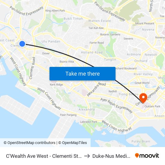 C'Wealth Ave West - Clementi Stn Exit A (17171) to Duke-Nus Medical School map