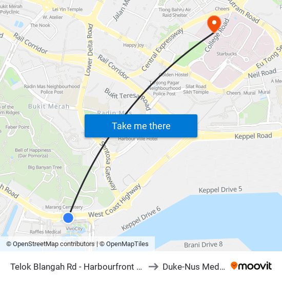 Telok Blangah Rd - Harbourfront Stn/Vivocity (14141) to Duke-Nus Medical School map