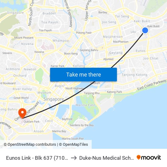 Eunos Link - Blk 637 (71091) to Duke-Nus Medical School map