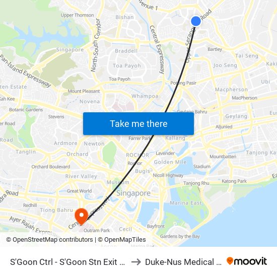 S'Goon Ctrl - S'Goon Stn Exit E (66351) to Duke-Nus Medical School map