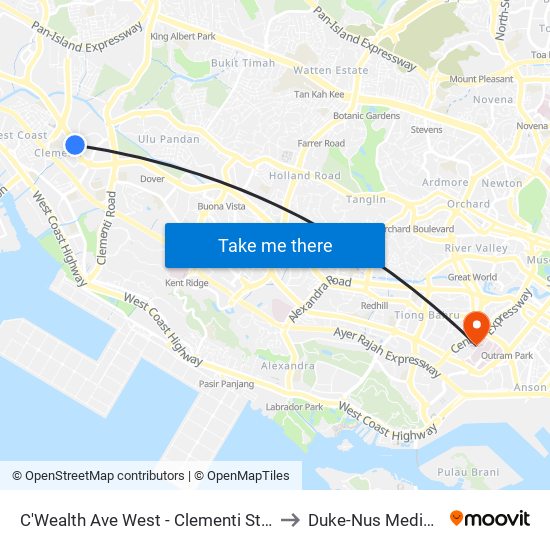 C'Wealth Ave West - Clementi Stn Exit B (17179) to Duke-Nus Medical School map