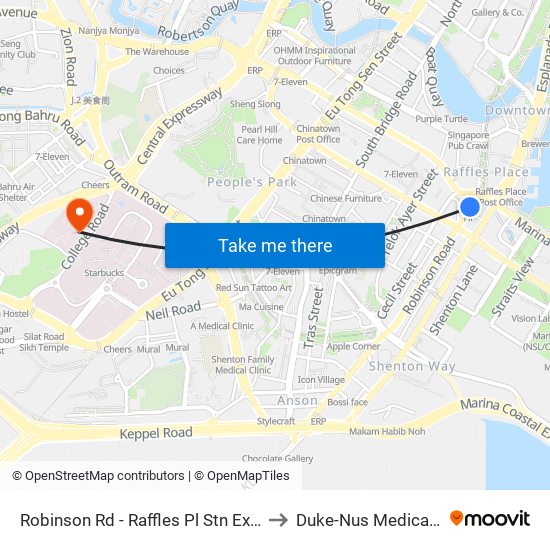 Robinson Rd - Raffles Pl Stn Exit F (03031) to Duke-Nus Medical School map