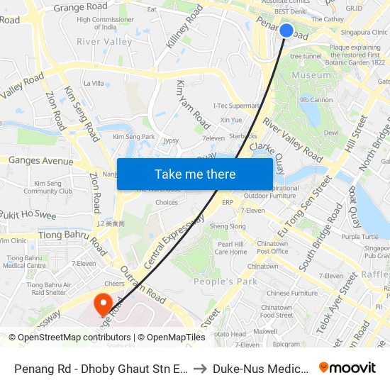 Penang Rd - Dhoby Ghaut Stn Exit B (08031) to Duke-Nus Medical School map