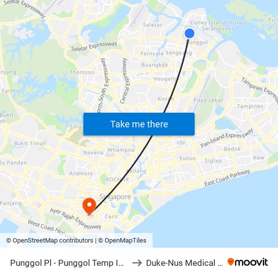 Punggol Pl - Punggol Temp Int (65009) to Duke-Nus Medical School map