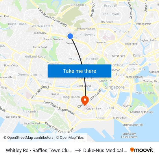 Whitley Rd - Raffles Town Club (40231) to Duke-Nus Medical School map