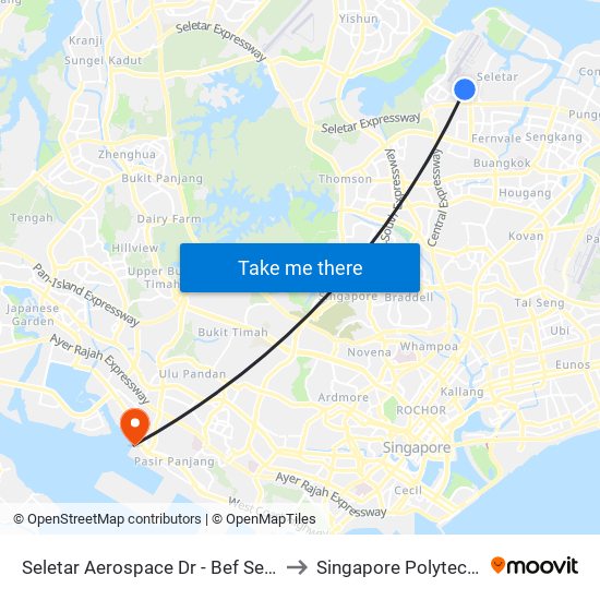 Seletar Aerospace Dr - Bef Seletar A'Space Rise (68081) to Singapore Polytechnic (Poly Marina) map