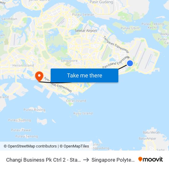 Changi Business Pk Ctrl 2 - Standard Chartered Bank (96371) to Singapore Polytechnic (Poly Marina) map
