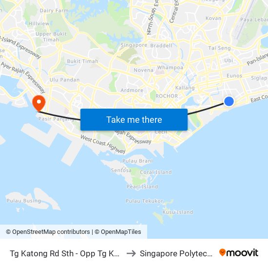 Tg Katong Rd Sth - Opp Tg Katong Rd Sth P/G (82059) to Singapore Polytechnic (Poly Marina) map