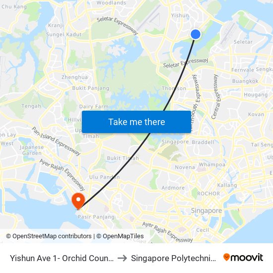 Yishun Ave 1- Orchid Country Club (59749) to Singapore Polytechnic (Poly Marina) map