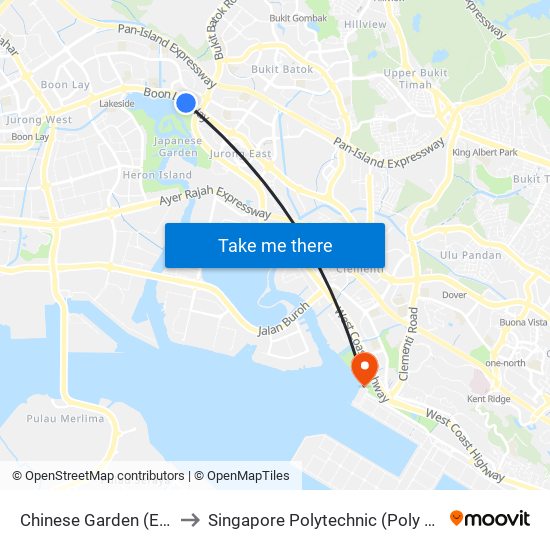 Chinese Garden (EW25) to Singapore Polytechnic (Poly Marina) map