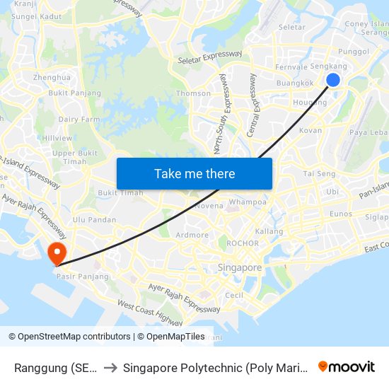 Ranggung (SE5) to Singapore Polytechnic (Poly Marina) map