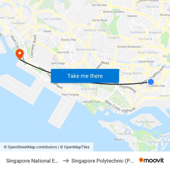 Singapore National Eye Centre to Singapore Polytechnic (Poly Marina) map