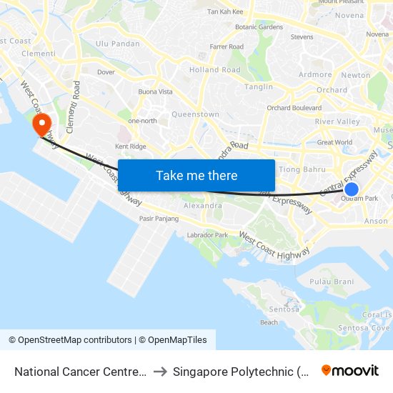 National Cancer Centre Singapore to Singapore Polytechnic (Poly Marina) map