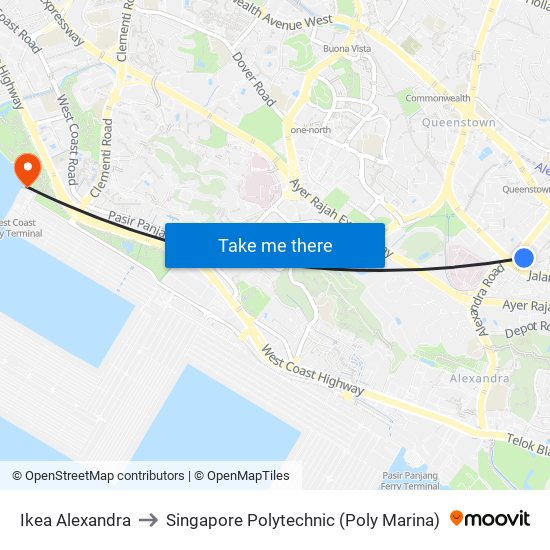 Ikea Alexandra to Singapore Polytechnic (Poly Marina) map