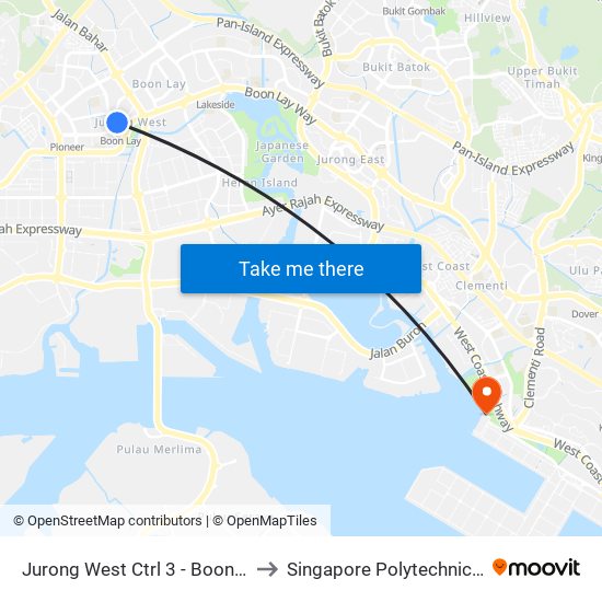 Jurong West Ctrl 3 - Boon Lay Int (22009) to Singapore Polytechnic (Poly Marina) map