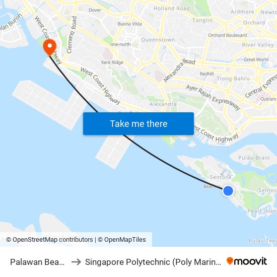 Palawan Beach to Singapore Polytechnic (Poly Marina) map