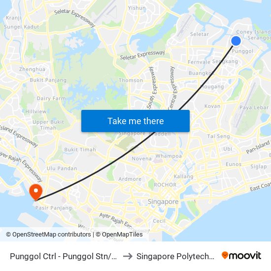 Punggol Ctrl - Punggol Stn/Waterway Pt (65251) to Singapore Polytechnic (Poly Marina) map