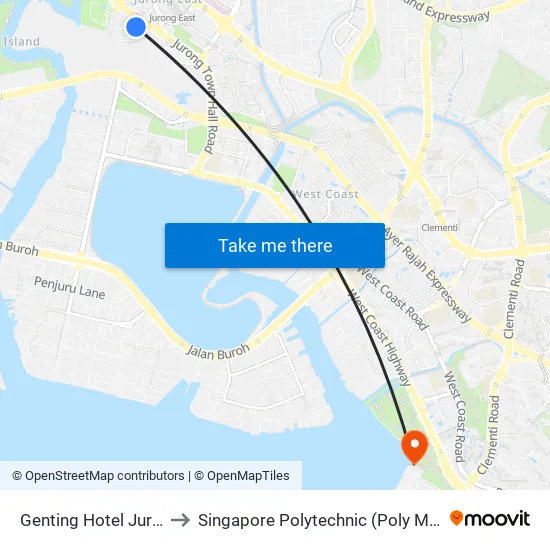 Genting Hotel Jurong to Singapore Polytechnic (Poly Marina) map