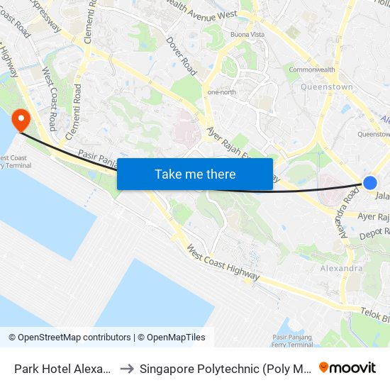 Park Hotel Alexandra to Singapore Polytechnic (Poly Marina) map