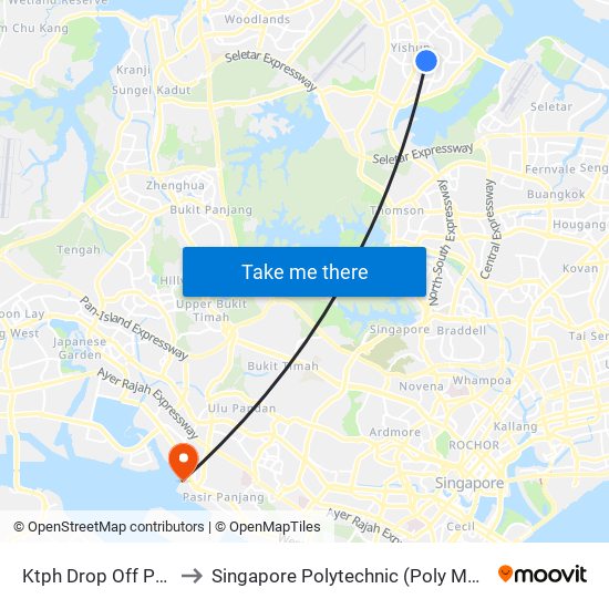 Ktph Drop Off Point to Singapore Polytechnic (Poly Marina) map