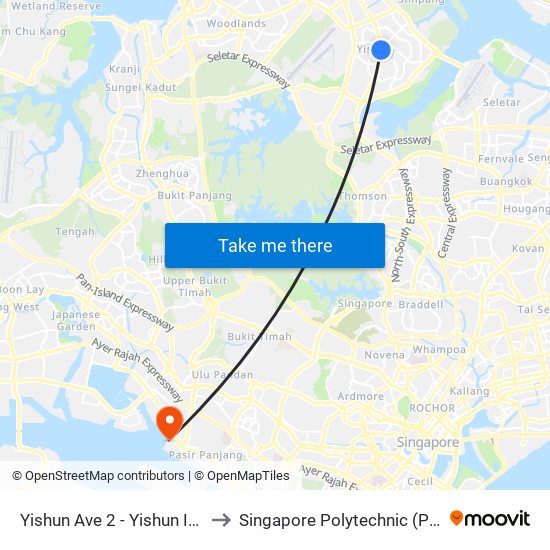 Yishun Ave 2 - Yishun Int (59009) to Singapore Polytechnic (Poly Marina) map