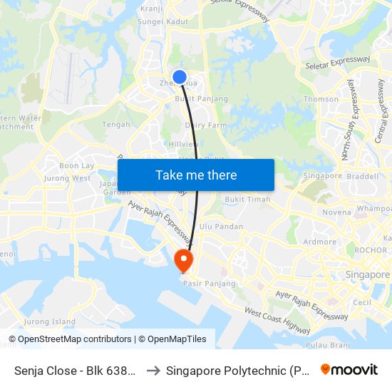 Senja Close - Blk 638a (44951) to Singapore Polytechnic (Poly Marina) map