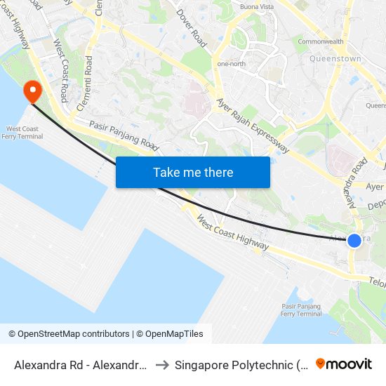Alexandra Rd - Alexandra Pt (15051) to Singapore Polytechnic (Poly Marina) map