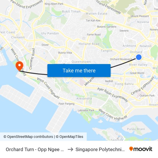 Orchard Turn - Opp Ngee Ann City (09011) to Singapore Polytechnic (Poly Marina) map