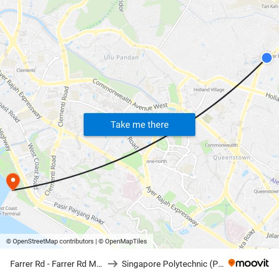 Farrer Rd - Farrer Rd Mkt (11101) to Singapore Polytechnic (Poly Marina) map