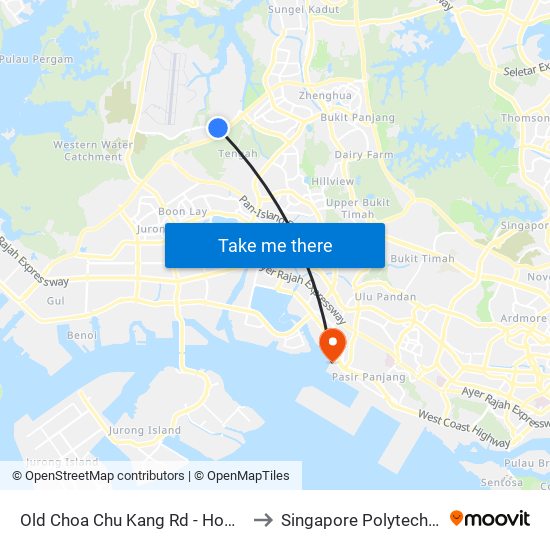 Old Choa Chu Kang Rd - Home Team Acad (30049) to Singapore Polytechnic (Poly Marina) map