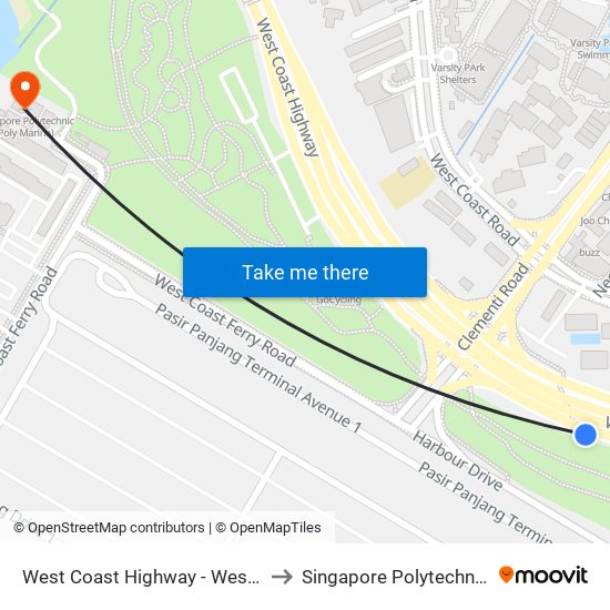 West Coast Highway - West Coast Pk (17291) to Singapore Polytechnic (Poly Marina) map