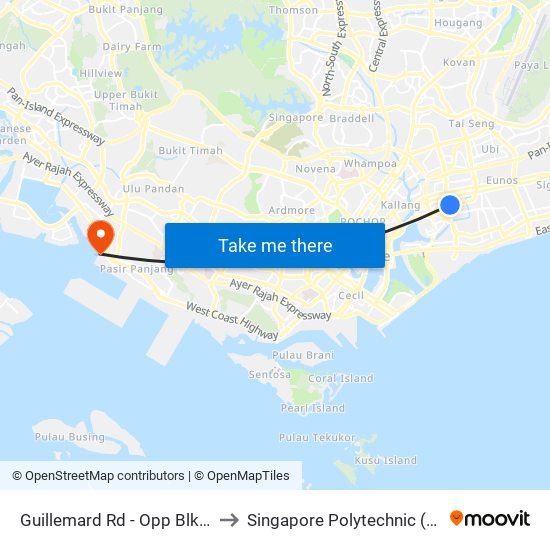 Guillemard Rd - Opp Blk 56 (81169) to Singapore Polytechnic (Poly Marina) map