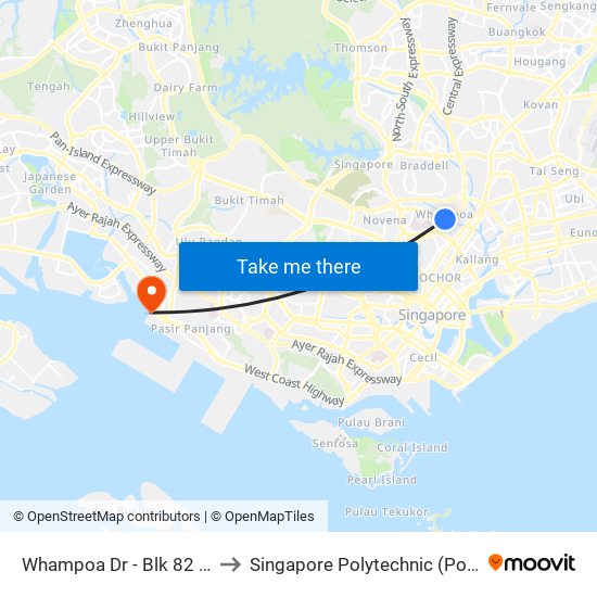 Whampoa Dr - Blk 82 (50991) to Singapore Polytechnic (Poly Marina) map