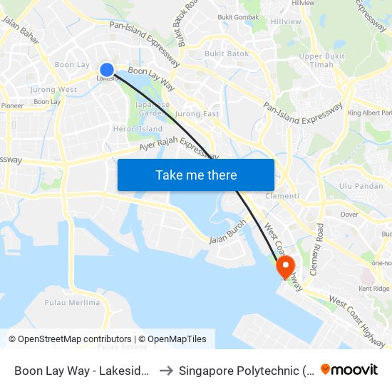 Boon Lay Way - Lakeside Stn (28091) to Singapore Polytechnic (Poly Marina) map