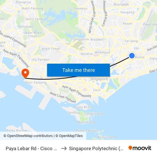 Paya Lebar Rd - Cisco Ctr (81101) to Singapore Polytechnic (Poly Marina) map