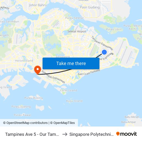 Tampines Ave 5 - Our Tampines Hub (76051) to Singapore Polytechnic (Poly Marina) map