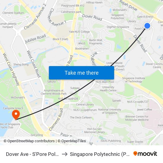 Dover Ave - S'Pore Poly (19091) to Singapore Polytechnic (Poly Marina) map