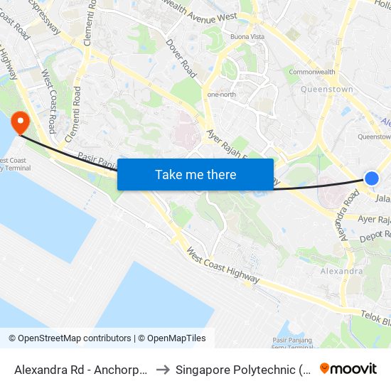 Alexandra Rd - Anchorpoint (11521) to Singapore Polytechnic (Poly Marina) map
