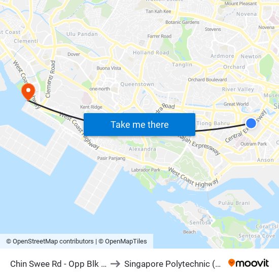 Chin Swee Rd - Opp Blk 13 (06031) to Singapore Polytechnic (Poly Marina) map