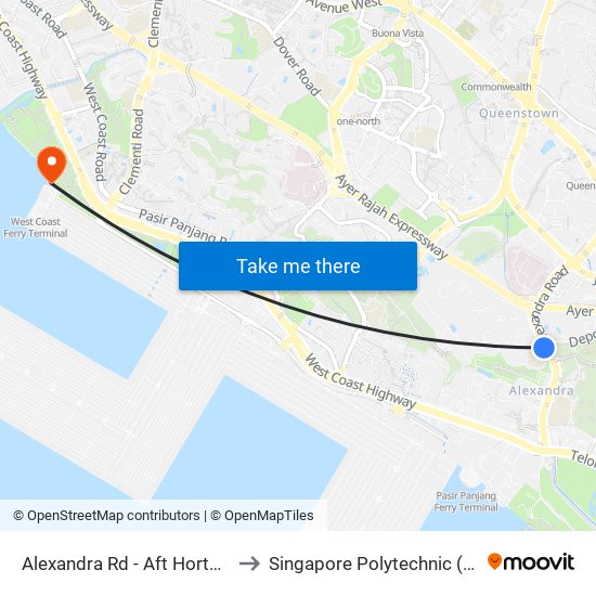 Alexandra Rd - Aft Hortpark (18011) to Singapore Polytechnic (Poly Marina) map